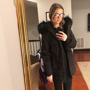 S 13/NYC Canyon Faux-Fur Trimmed Parka Coat